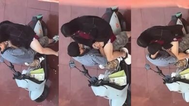 海南科技职业大学小情侣电车调情 各种接吻揉胸车震 被同学偷拍火爆全网 遭校方警告处分！